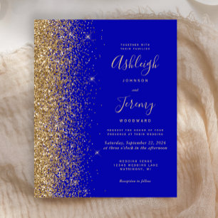 Lámina Invitación a la boda del Purpurina Royal Blue Gold