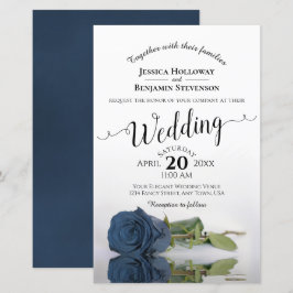 Lámina Invitación a la boda del Rosa azul de acero inoxid