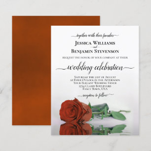 Lámina Invitación a la boda del Rosa del Naranja del óxid