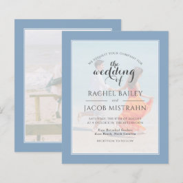 Lámina Invitación a la boda económica de 2 fotos de Ocean
