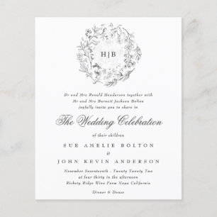 Lámina Invitación a la boda económica de Monograma Classi