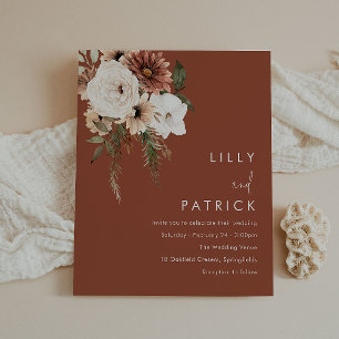 Lámina Invitación a la boda económica de Terracotta Boho