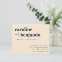 Invitación a la boda económica moderna de la Marin