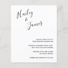 Lámina Invitación a la boda económica moderna minimalista