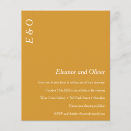 Lámina Invitación a la boda elegante amarilla mínima pres