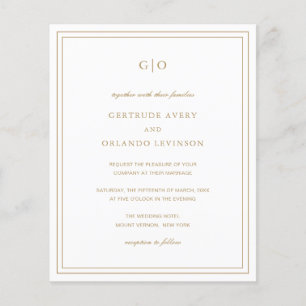 Lámina Invitación a la Boda Elegante de Oro Clásico