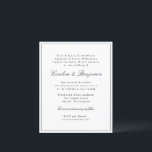 Lámina Invitación a la boda elegante del guión clásico de<br><div class="desc">Presupuestación Elegante estilo clásico clásico clásico guión tradicional Elegante Invitación de boda todo en uno con borde estrecho en negro</div>