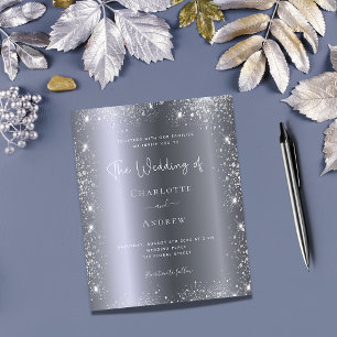 Lámina Invitación a la boda elegante del purpurina de pla