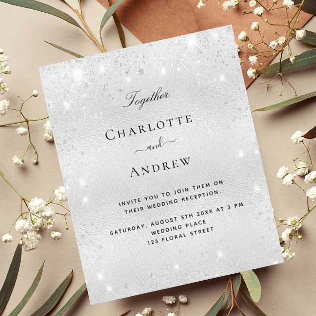 Lámina Invitación a la boda elegante del purpurina de pla (Subido por el creador)