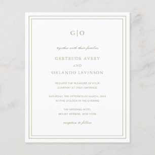 Lámina Invitación a la boda elegante del verde sabio clás