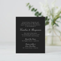 Invitación a la boda elegante-negra formal del pre