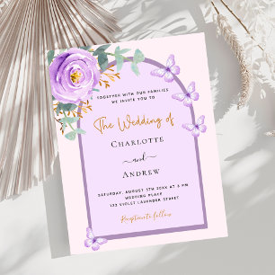 Lámina Invitación a la boda en arco floral rosa de Lavend
