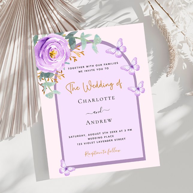 Lámina Invitación a la boda en arco floral rosa de Lavend (Subido por el creador)