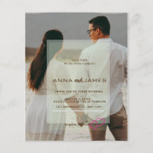 Invitación a la boda en capas de fotos de presupue