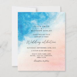 Lámina Invitación a la boda en el océano de la playa de a