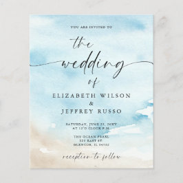 Lámina Invitación a la boda en la playa de verano del Océ