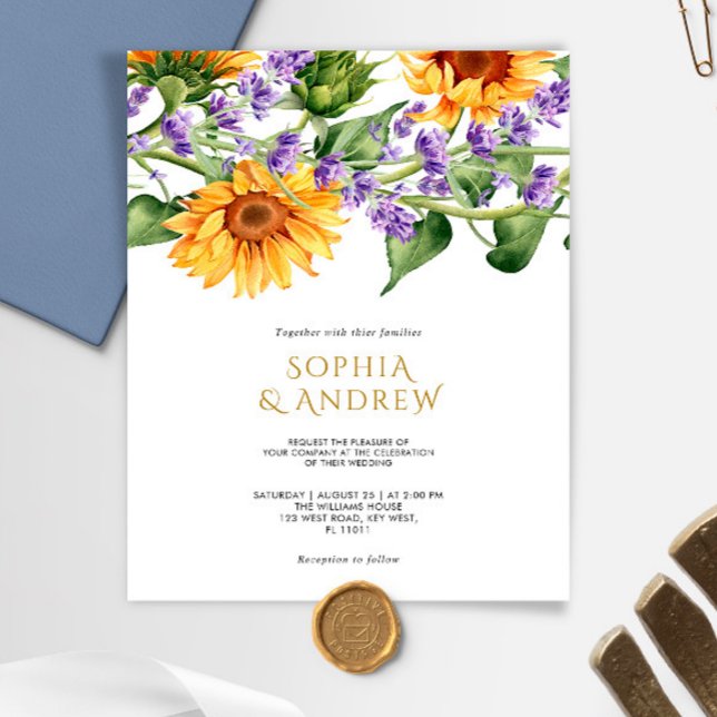 Lámina Invitación a la boda entre girasoles y lavanda (Subido por el creador)