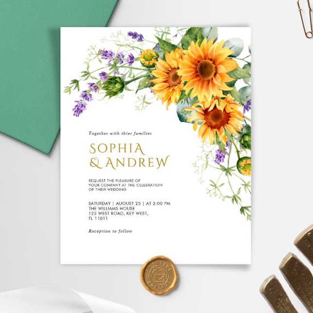 Lámina Invitación a la boda entre girasoles y lavanda rús (Subido por el creador)