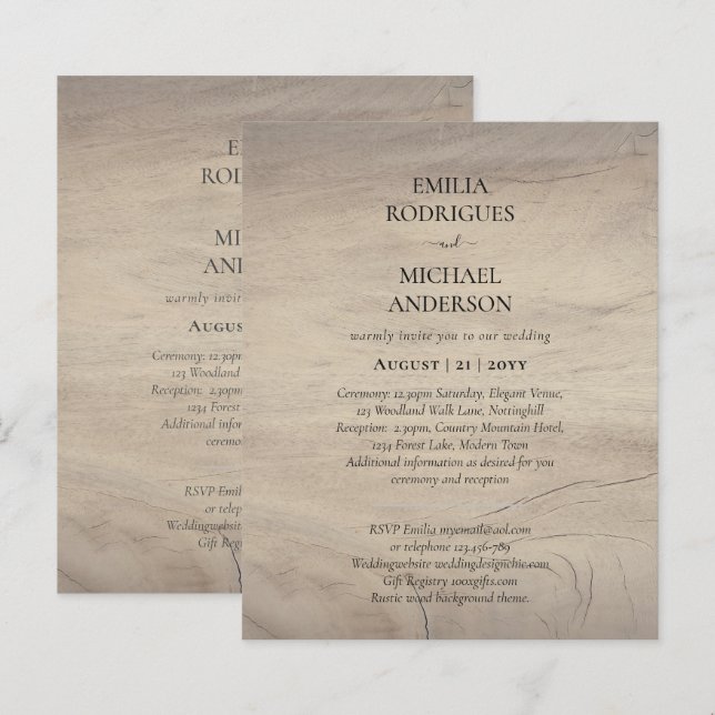 Lámina Invitación a la boda española BILINGUAL Nuestra Bo (Anverso / Reverso)