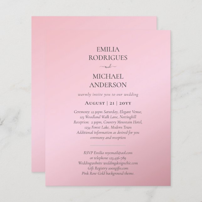 Lámina Invitación a la boda española BILINGUAL Nuestra Bo (Anverso / Reverso)