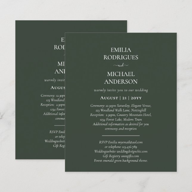 Lámina Invitación a la boda española BILINGUAL Nuestra Bo (Anverso / Reverso)