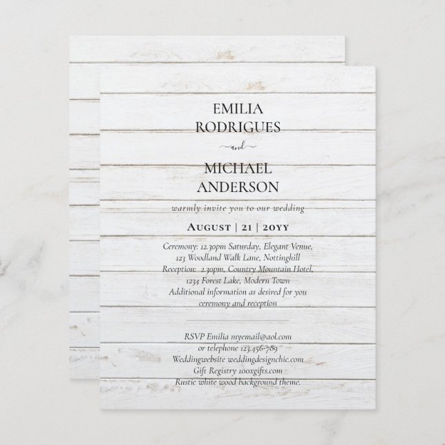 Lámina Invitación a la boda española BILINGUAL Nuestra Bo (Anverso / Reverso)