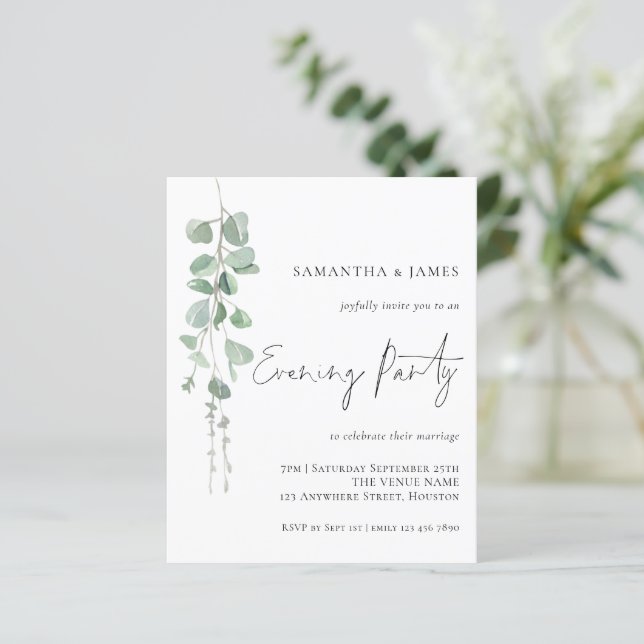 Lámina Invitación a la boda Fiesta de la noche del eucali (Anverso de pie)