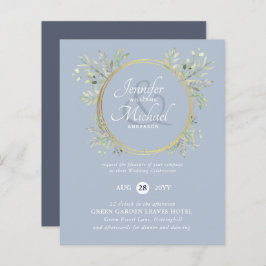 Lámina Invitación a la boda floral azul turquesa para el