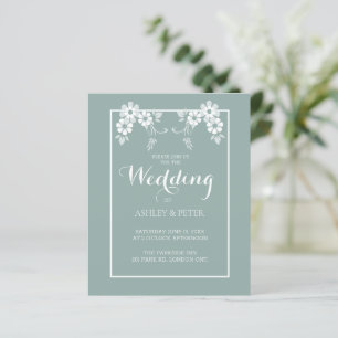 Lámina Invitación a la boda floral blanca