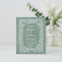 Invitación a la boda floral blanca con sabios de p