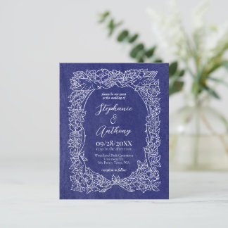 Lámina Invitación a la boda floral blanca de la Marina Az