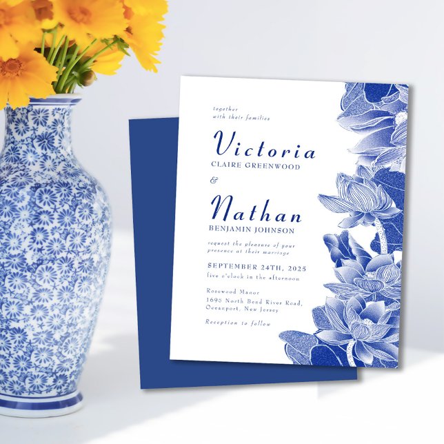 Lámina Invitación a la boda floral con foto blanca y pres (Subido por el creador)