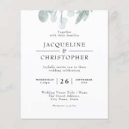 Lámina Invitación a la boda floral con presupuesto de euc