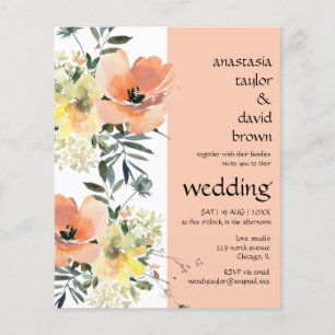 Lámina Invitación a la boda floral de barrido de presupue