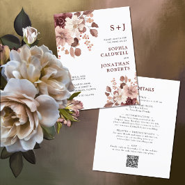 Lámina Invitación a la boda floral de eucalipto