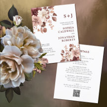 Invitación a la boda floral de eucalipto