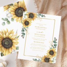 Invitación a la boda floral de Eucalyptus Sunflowe