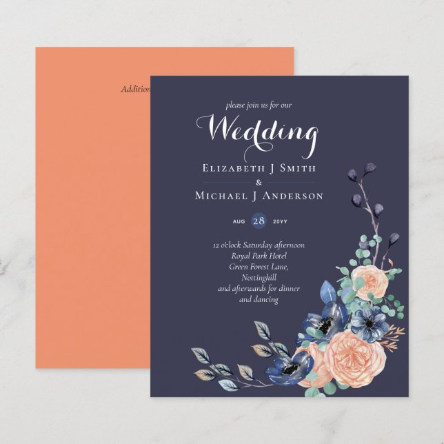 Lámina Invitación a la boda floral de la Marina de Presup (Anverso / Reverso)