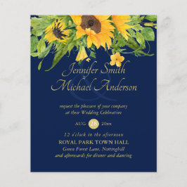 Lámina Invitación a la boda floral de la marina de Sunflo