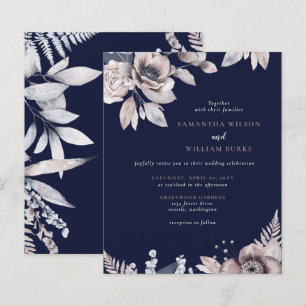 Lámina Invitación a la boda floral de la Marina Rustica P