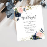 Lámina Invitación a la boda floral de la Marina y Rubor<br><div class="desc">Invitación a la boda floral de la Marina y Rubor</div>