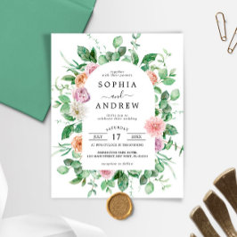 Lámina Invitación a la Boda Floral de la Verde Elegante P