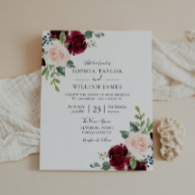 Invitación a la boda floral de Rubor 2 en Borgoña