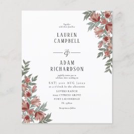 Lámina Invitación a la boda floral de Terracotta en otoño