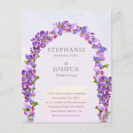 Lámina Invitación a la boda floral de Wisteria Púrpura Pr
