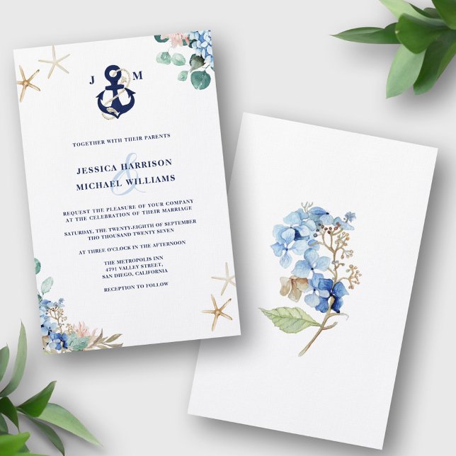 Lámina Invitación a la boda floral del anclaje de presupu (Subido por el creador)