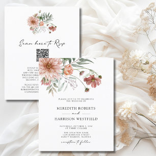 Lámina Invitación a la boda floral del Boho de Terracotta