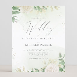 Lámina Invitación a la boda floral elegante y económica