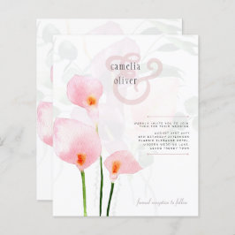 Lámina Invitación a la boda floral LeahG Pink Calla Lily