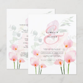 Lámina Invitación a la boda floral LeahG Pink Calla Lily